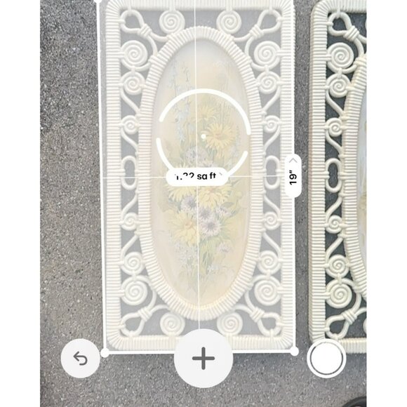 VTG 70s Syroco Daisy Floral Wall Plaques Set of 2 White Botanical Prints - Picture 4 of 5